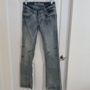 Wallflower Gray Flare Wide Leg Jeans